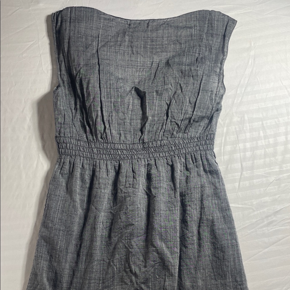 Max Studio Slate Blue-Grey Sleeveless V-Neck Mini Dress - Picture 5 of 9